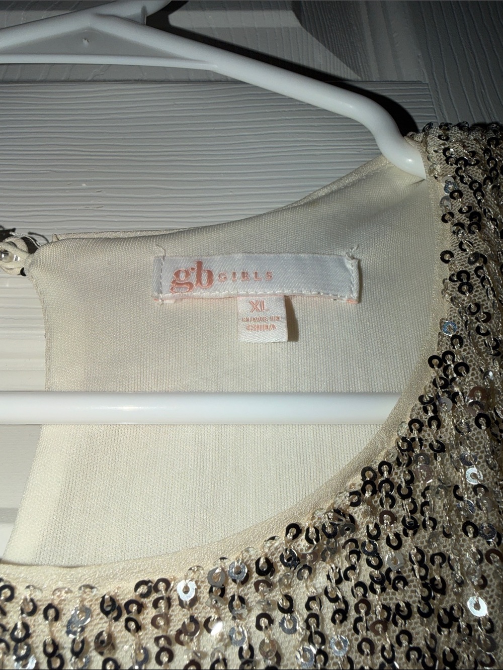 GB girls Gold Sequin Short Sleeve Shift Dress - Picture 2 of 2